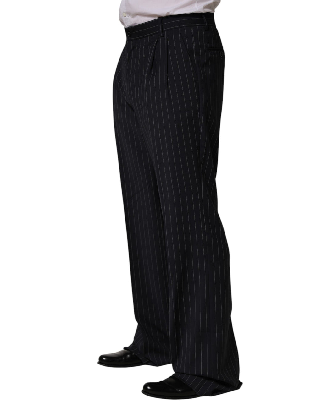 Dolce & Gabbana Men's Black Pinstripe Straight-Leg Suit Trousers