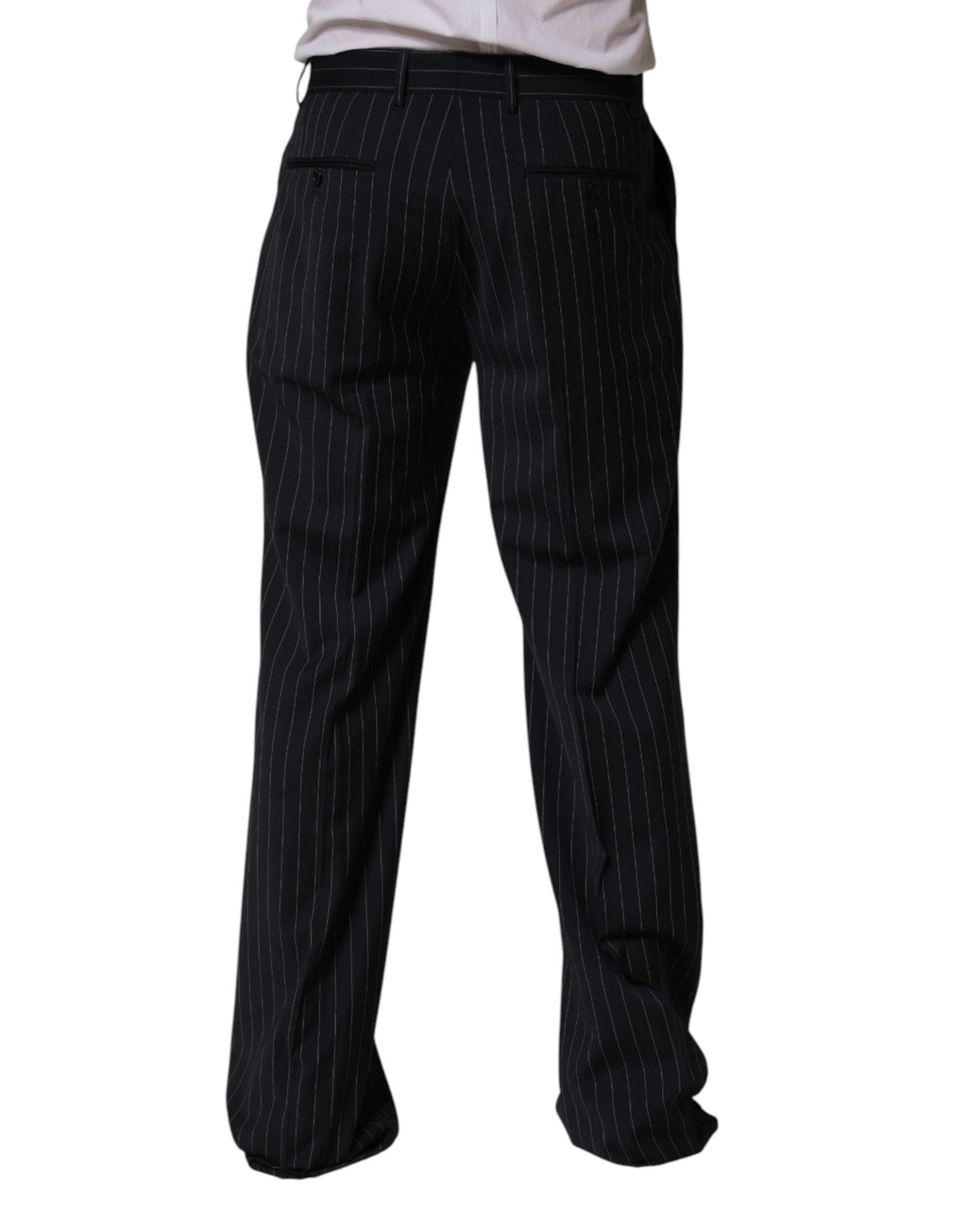 Dolce & Gabbana Men's Black Pinstripe Straight-Leg Suit Trousers