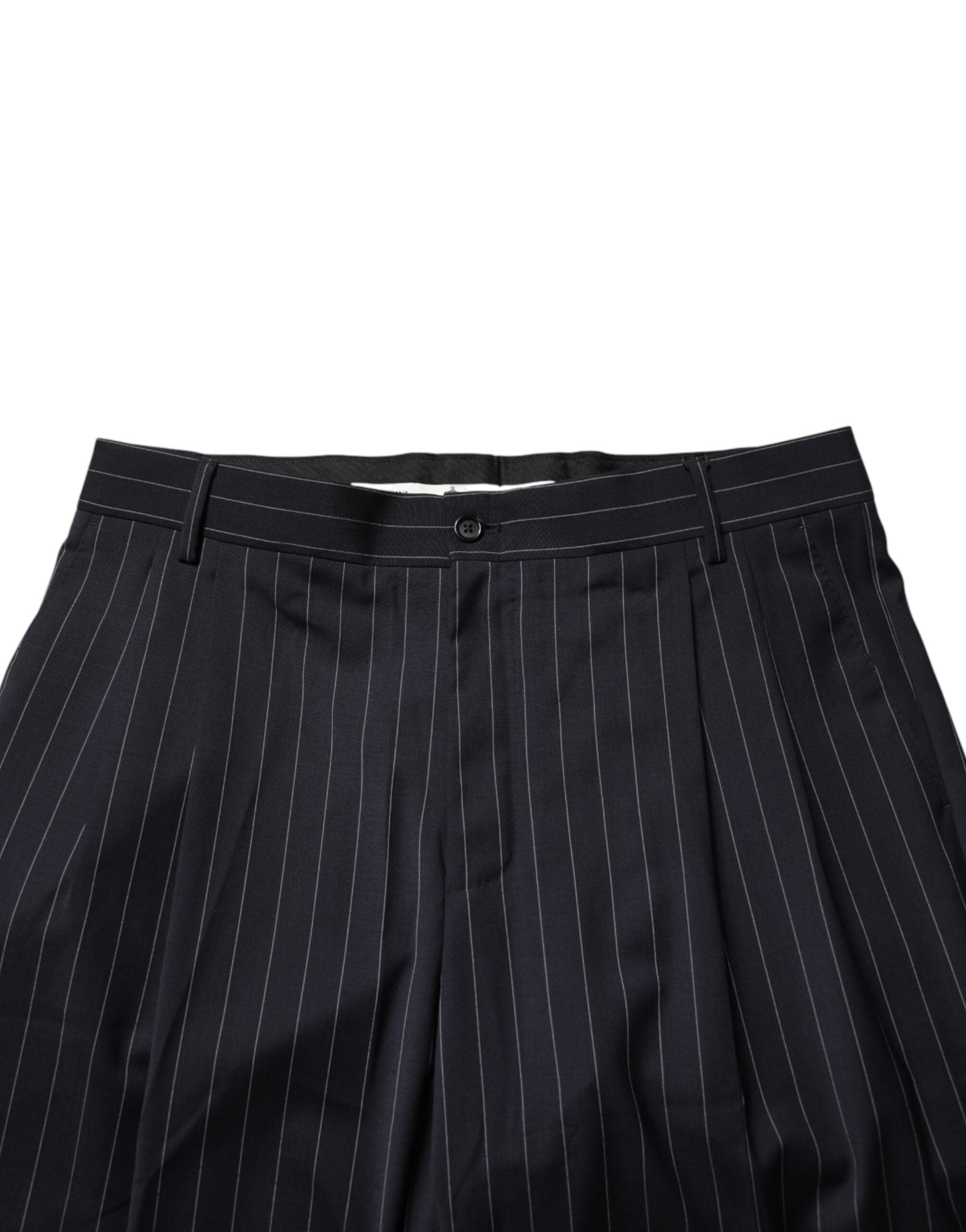 Dolce & Gabbana Men's Black Pinstripe Straight-Leg Suit Trousers