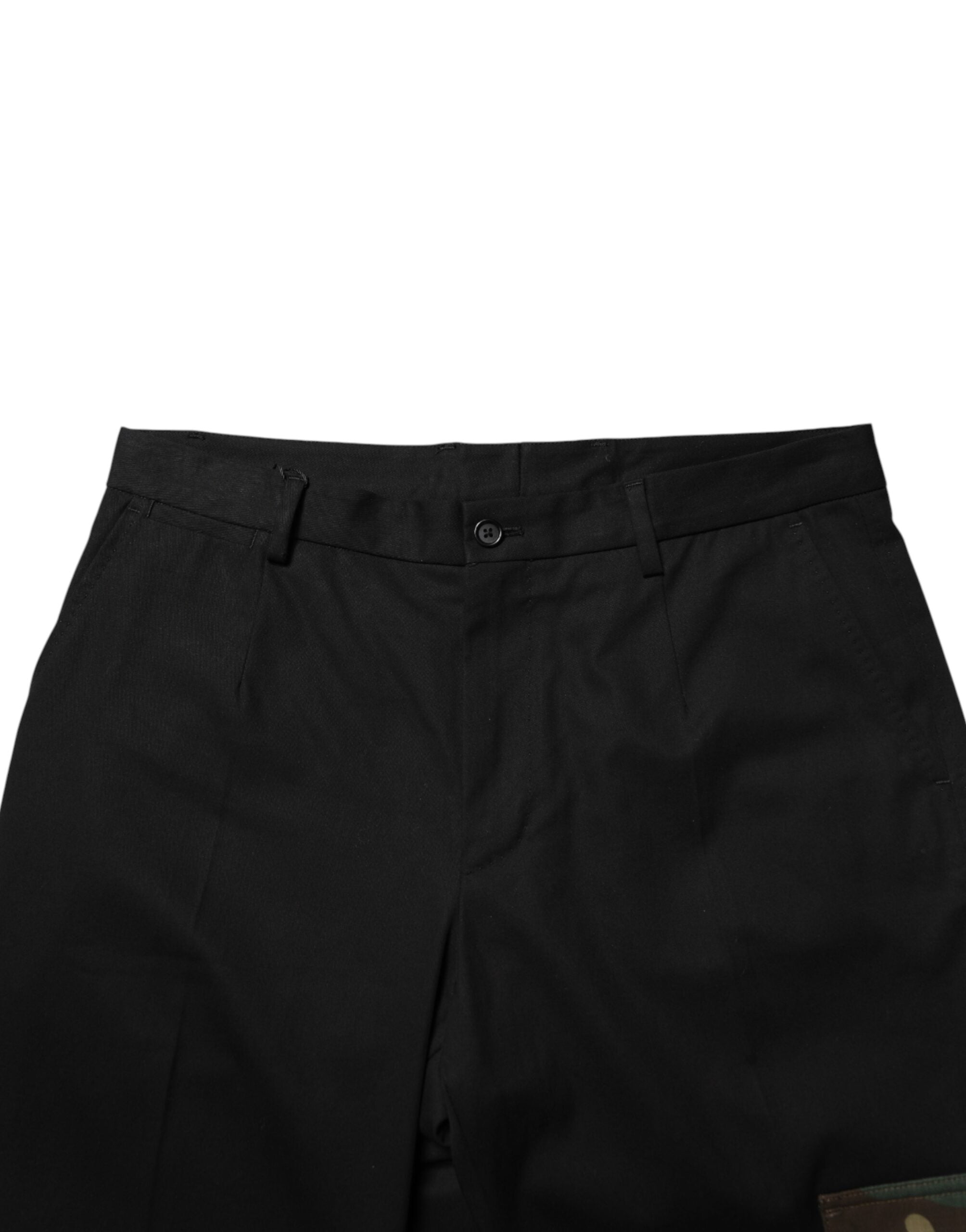Dolce & Gabbana Black Cotton Cargo-Style Skinny Trousers