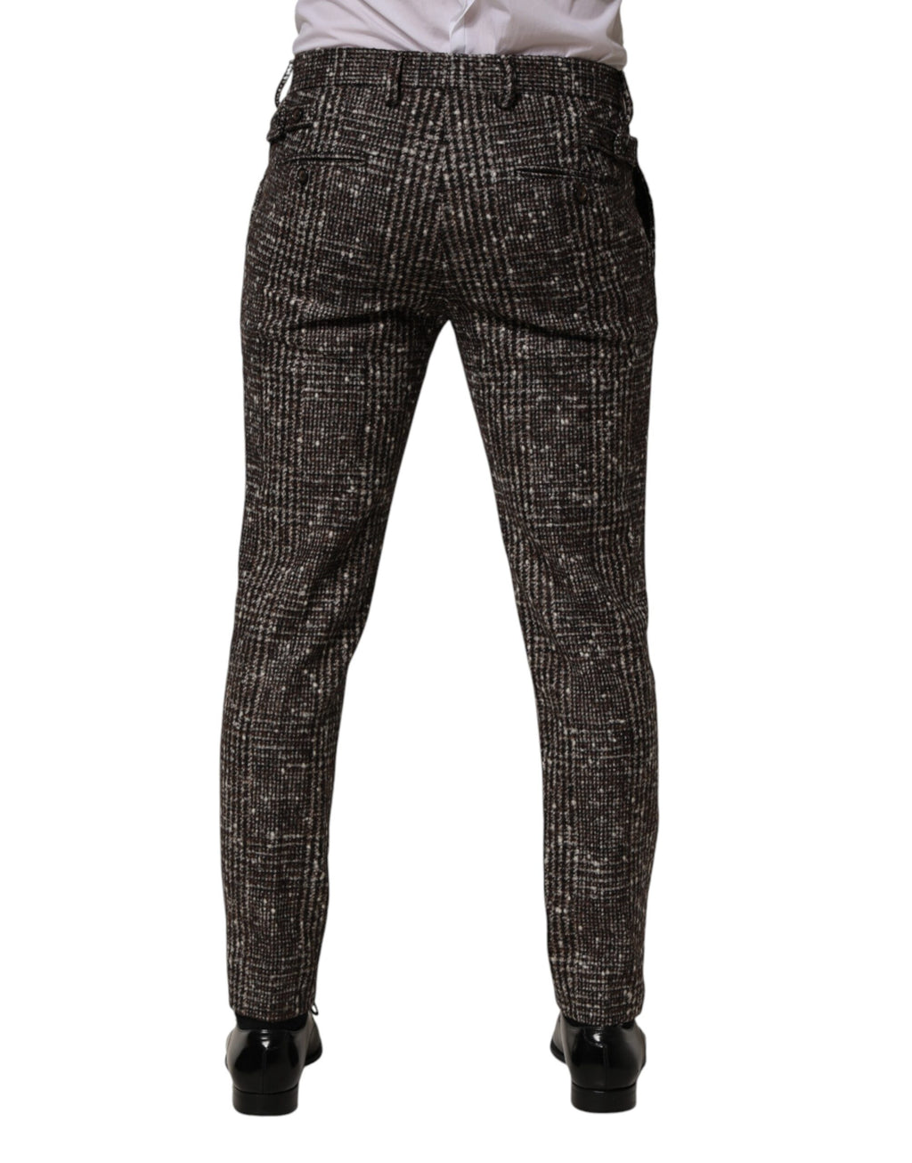 Dolce & Gabbana Braune Woll-Karree-Röhrenhose für Kleider