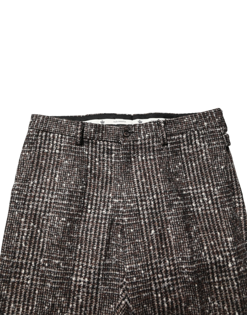 Dolce & Gabbana Braune Woll-Karree-Röhrenhose für Kleider
