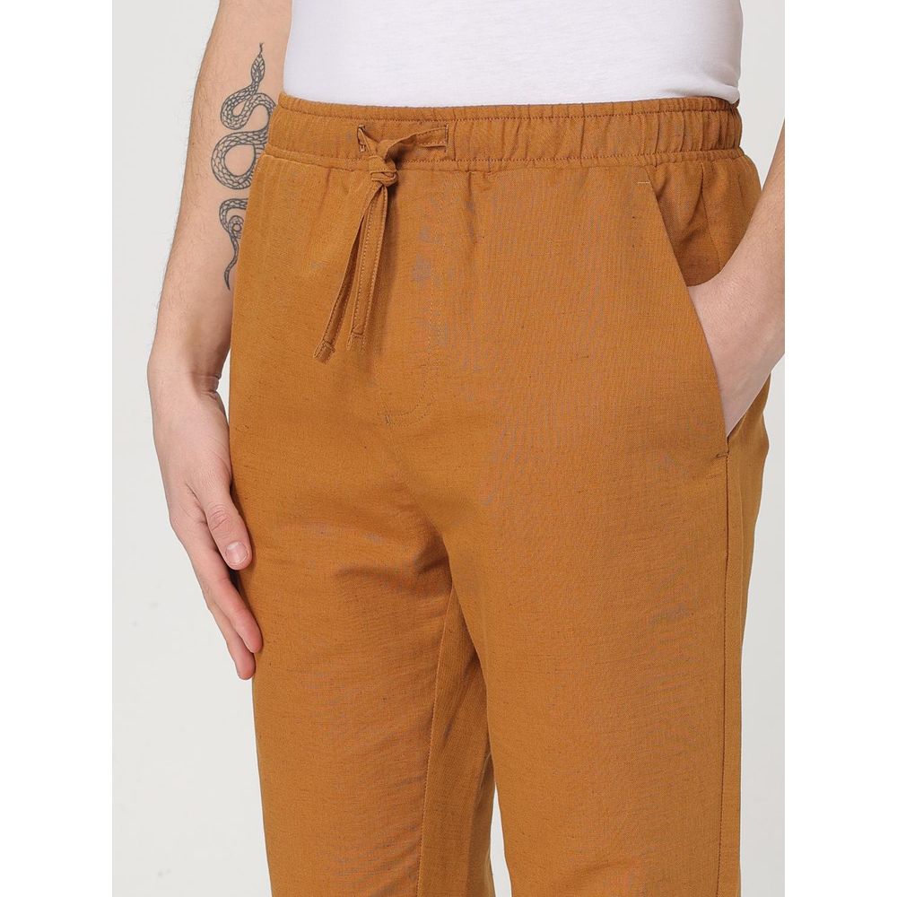 Colmar Brown Cotton and Linen Trousers
