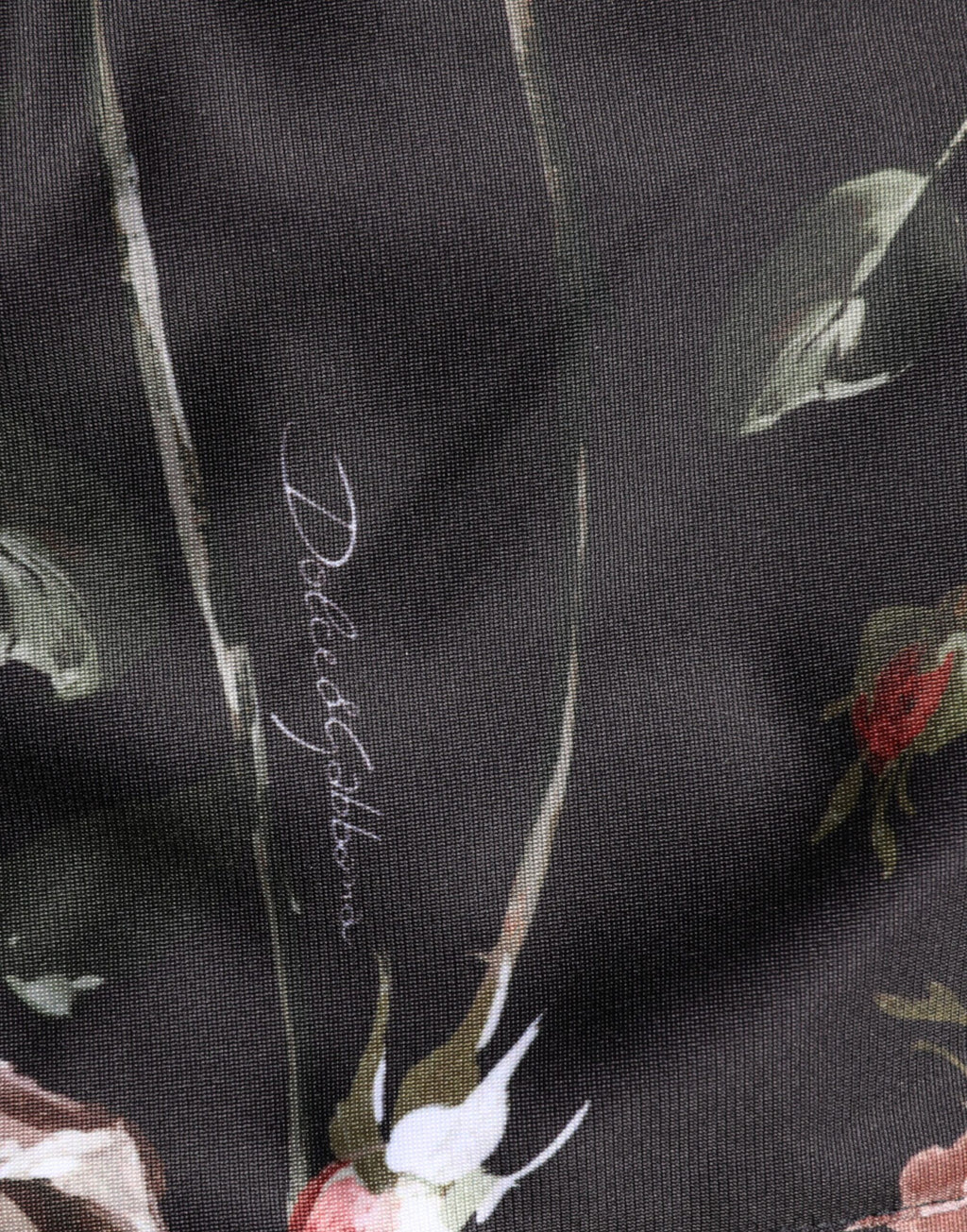 Dolce & Gabbana Schwarze Chinohose mit geradem Bein und Blumenmuster