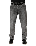 Dolce & Gabbana Graue Baumwoll-Jeans mit geradem Bein