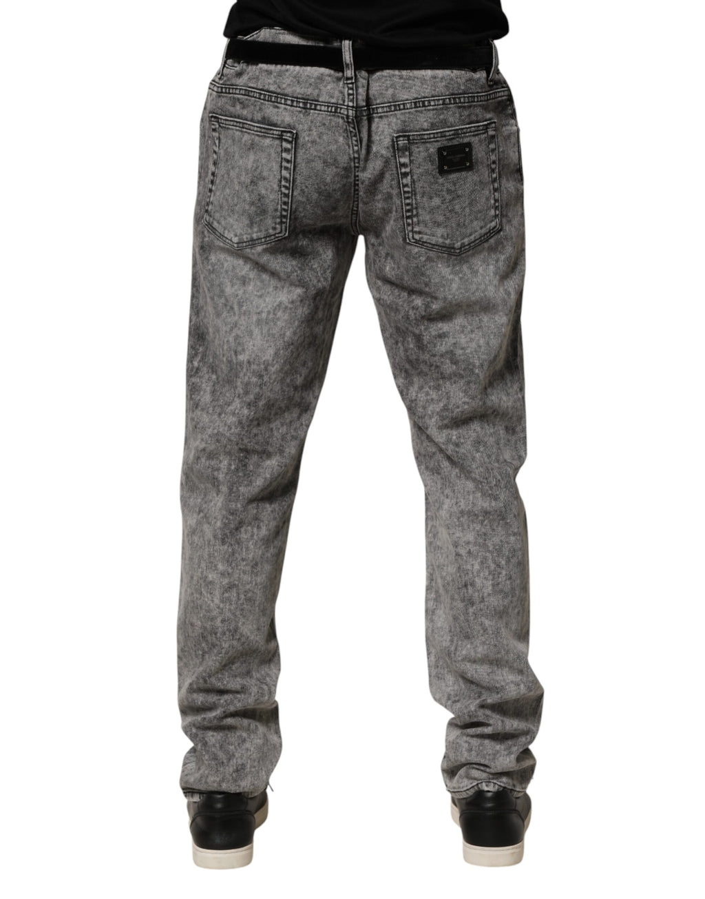 Dolce & Gabbana Graue Baumwoll-Jeans mit geradem Bein