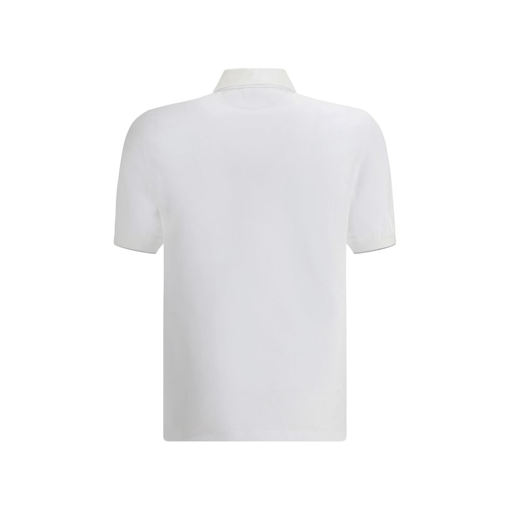 Brunello Cucinelli Weißes Poloshirt aus Baumwolle