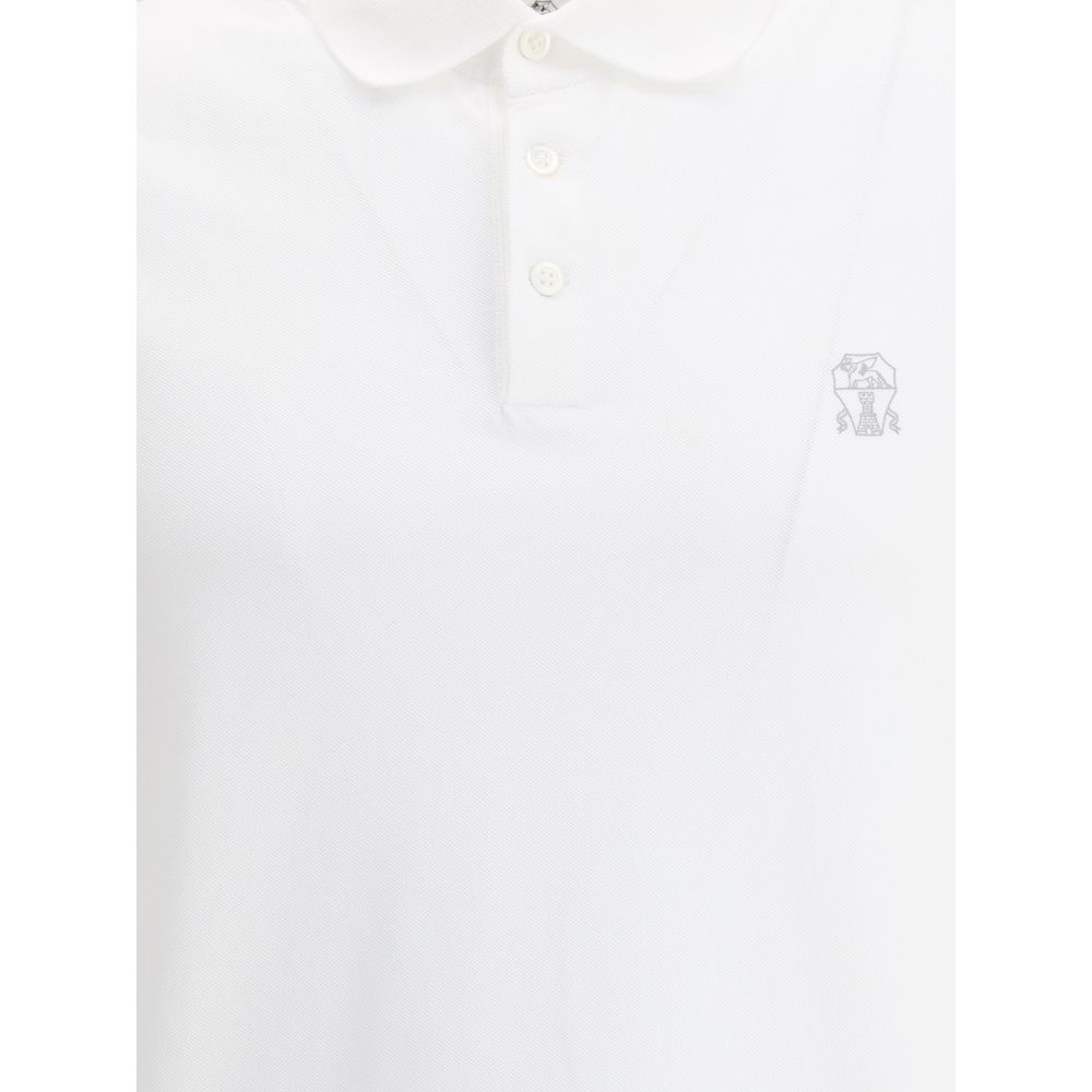 Brunello Cucinelli Weißes Poloshirt aus Baumwolle