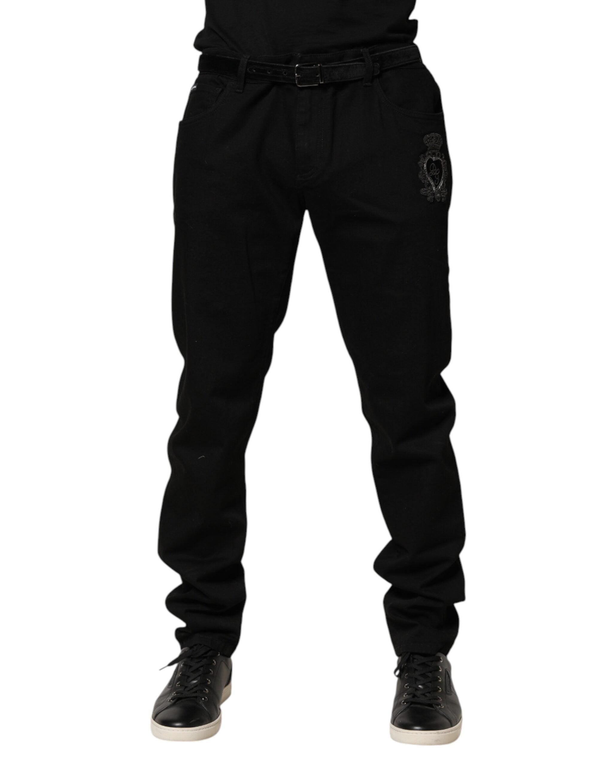 Dolce & Gabbana Men's Black Holy Heart Skinny Jeans