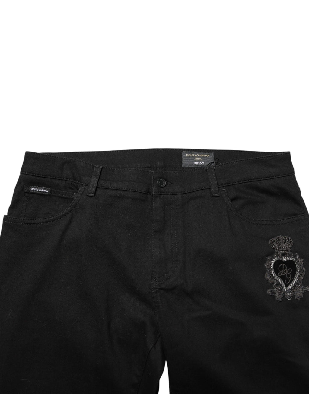 Dolce & Gabbana Men's Black Holy Heart Skinny Jeans