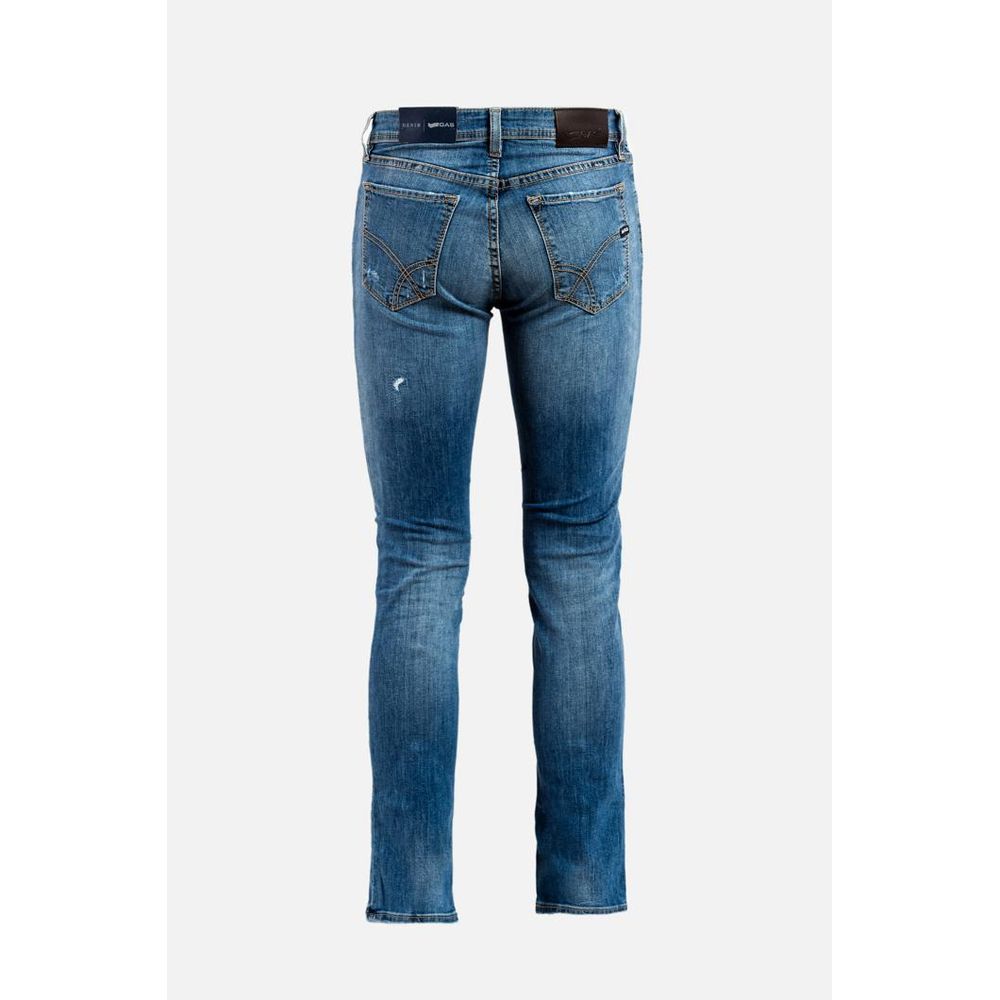 Gas Blaue Baumwoll-Jeans im Slim Fit