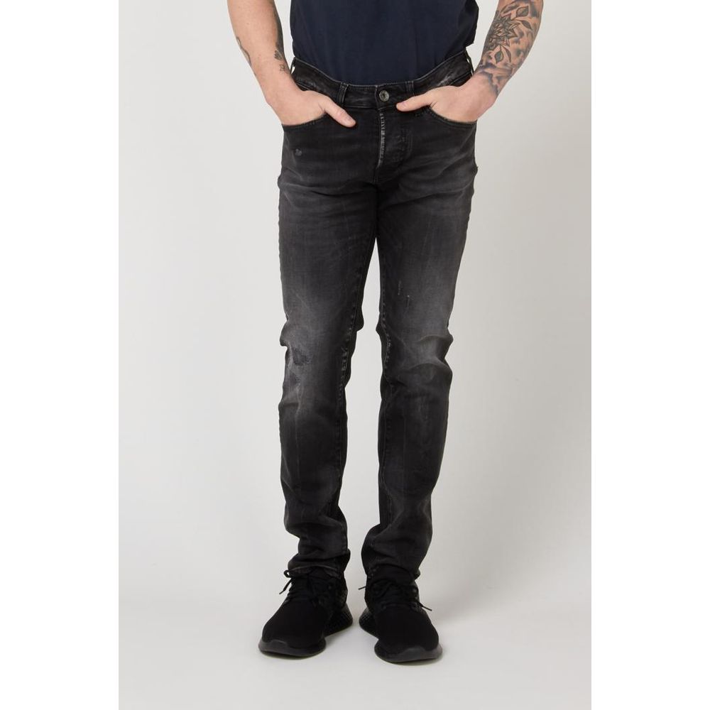 Gas Schwarze Baumwoll-Jeans im Slim Fit