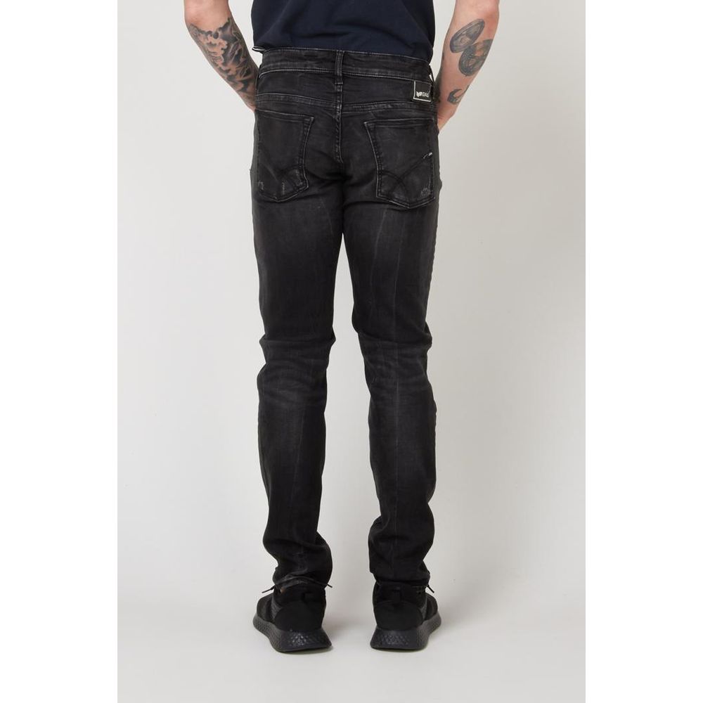 Gas Schwarze Baumwoll-Jeans im Slim Fit