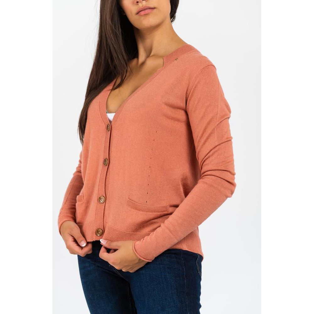 Gas Rosa Strickjacke aus Viskose