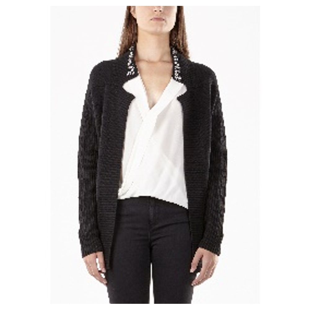 Gas Schwarzer Cardigan aus Viskose
