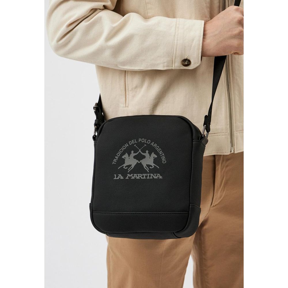La Martina Schwarze Crossbody-Tasche aus Polyethylen