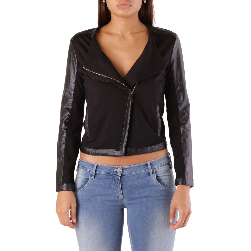 Met Schwarze Bikerjacke aus Viskose