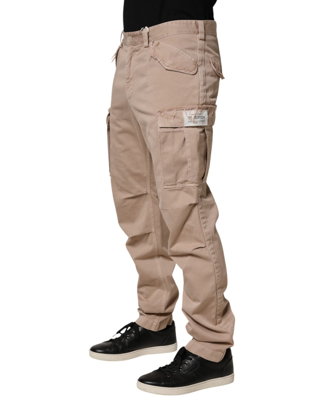 Dolce & Gabbana Herren Chino Hose in Beige mit geradem Bein und Cargotaschen