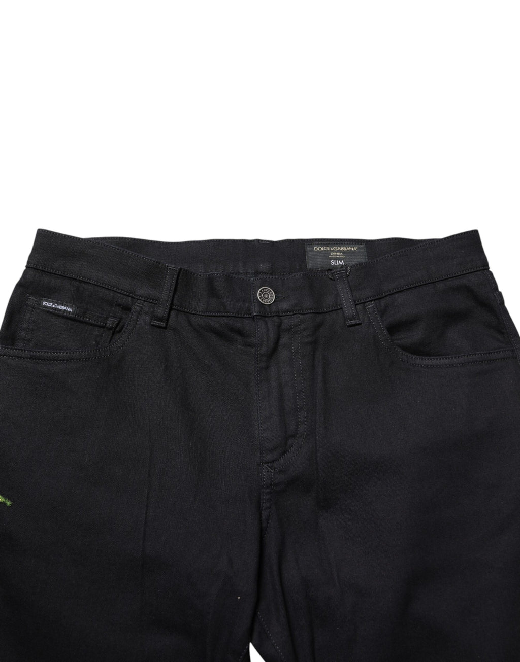 Dolce & Gabbana Men's Black Floral Cotton Skinny Jeans