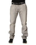Dolce & Gabbana Light Grey Straight Cotton Denim Trousers