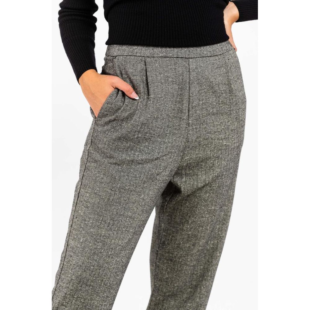 Gas Schwarze Woll-Freizeithose
