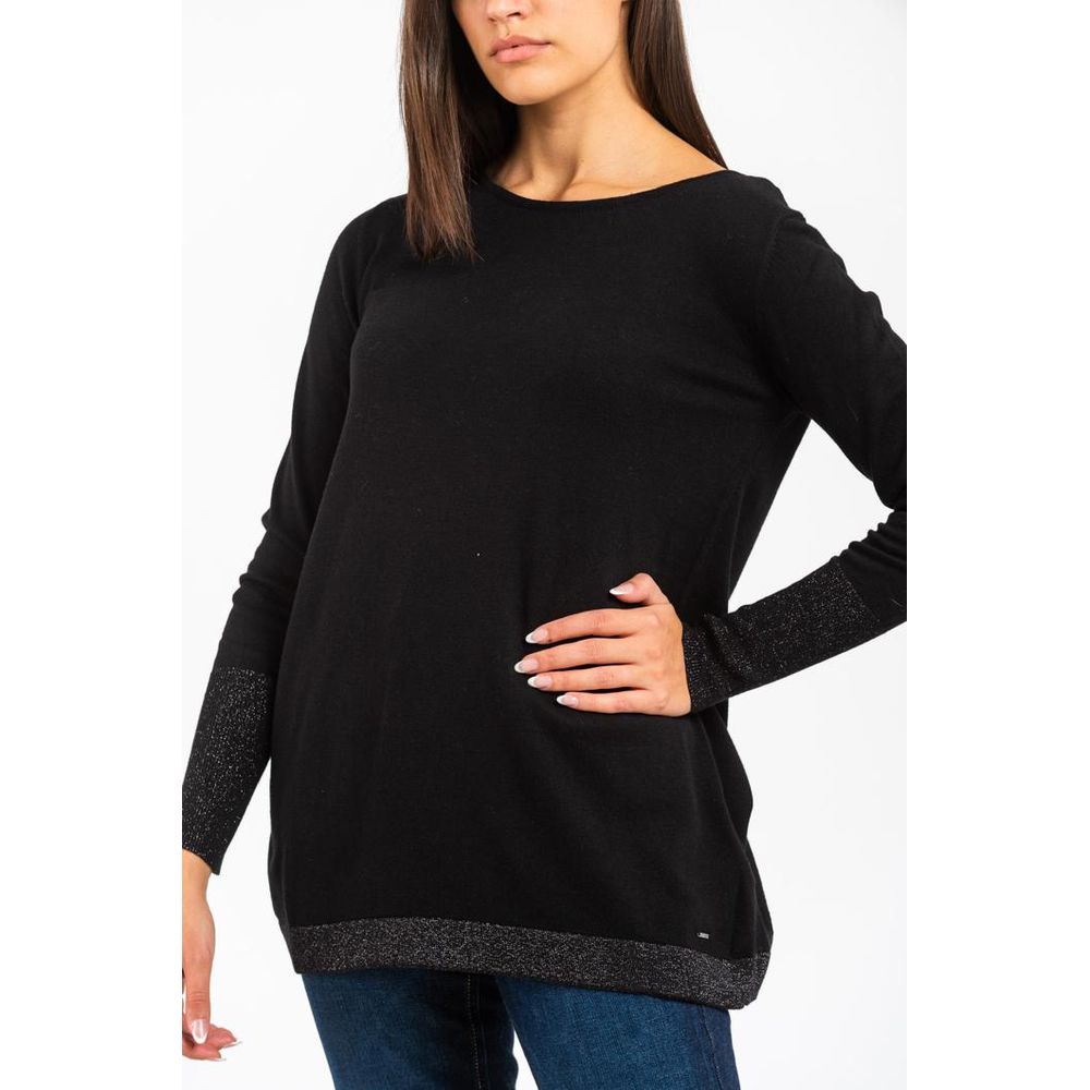 Gas Schwarzer Kaschmirpullover