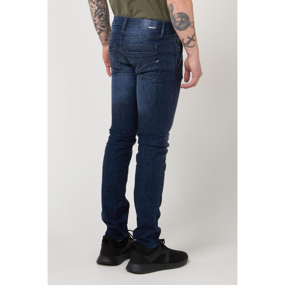 Gas Blaue Slim Fit Jeans aus Baumwolle