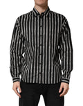 Dolce & Gabbana Men's Black Striped Cotton Formal Shirt