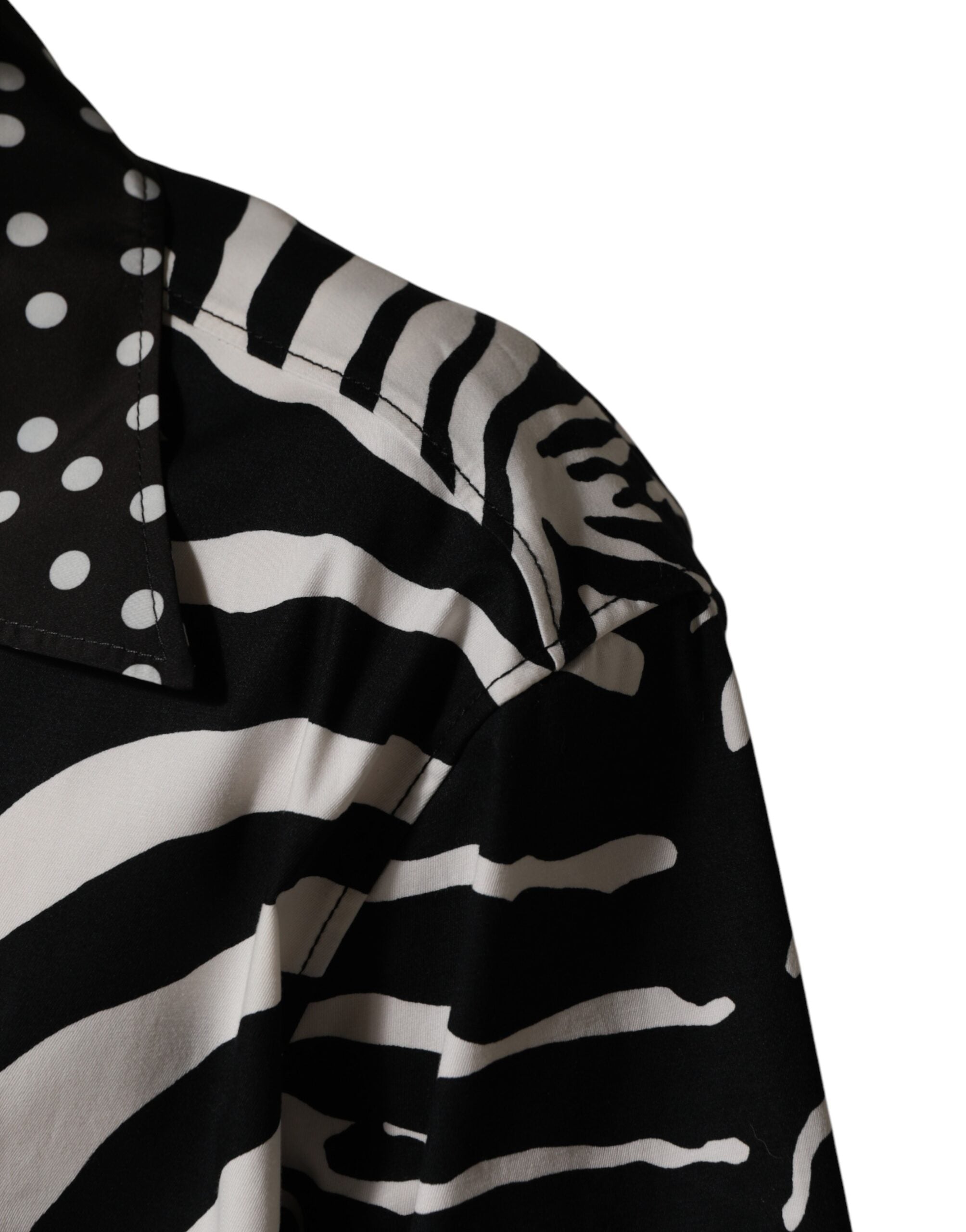 Dolce & Gabbana Oversize Hemdbluse mit Zebra-Muster und Knöpfen in Schwarz-Weiß