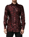 Dolce & Gabbana Herren-Hemd mit Bordeaux-Muster und Kragen