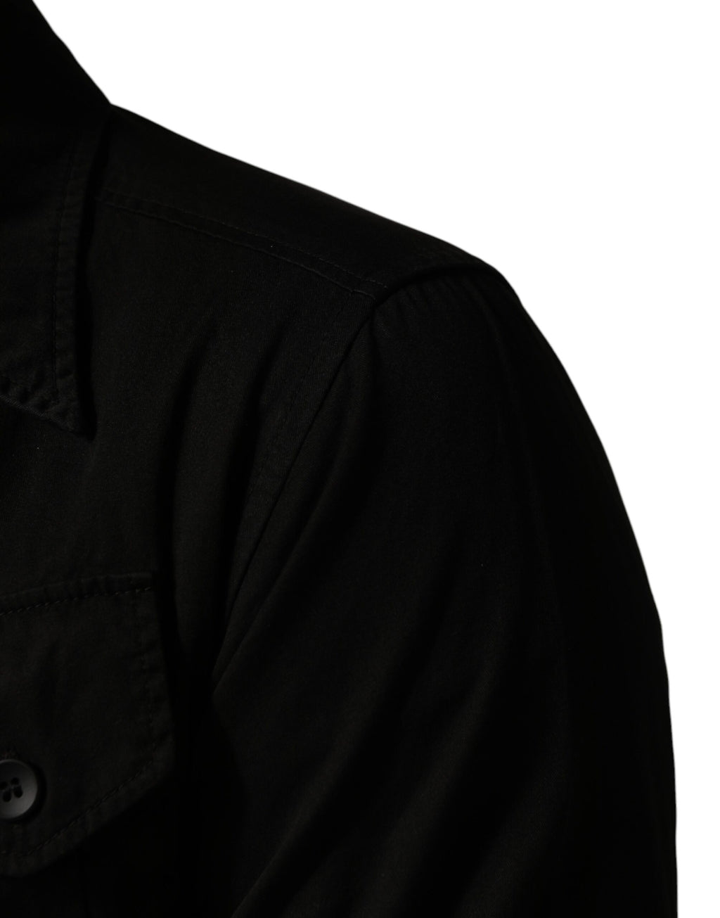 Dolce & Gabbana Schwarzes Baumwollhemd mit Kragen für Herren, Button-Down
