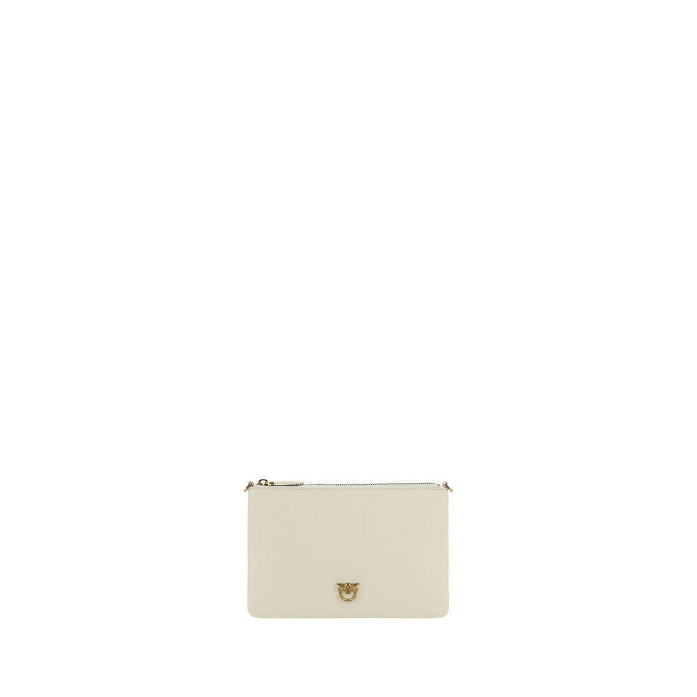 PINKO Beige Kalbsleder Bos Taurus Schultertasche