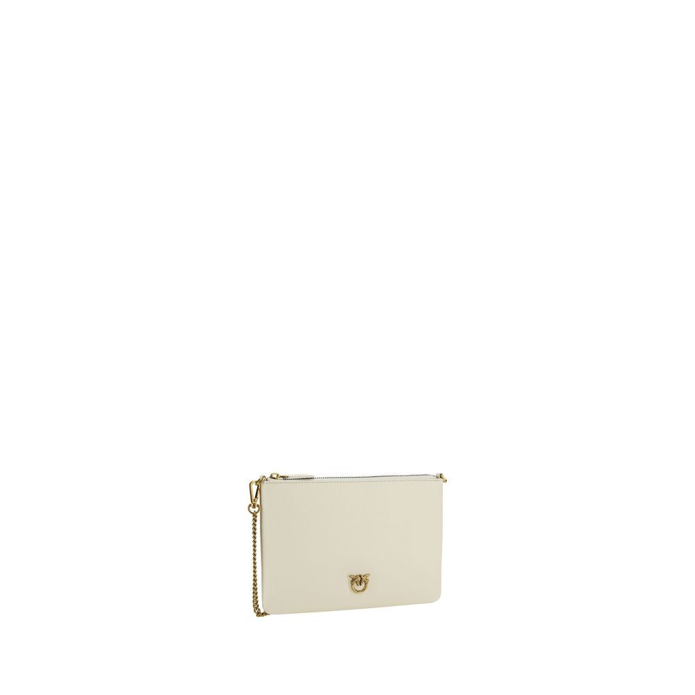PINKO Beige Kalbsleder Bos Taurus Schultertasche