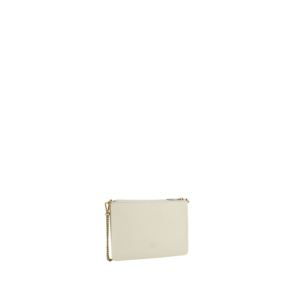 PINKO Beige Kalbsleder Bos Taurus Schultertasche