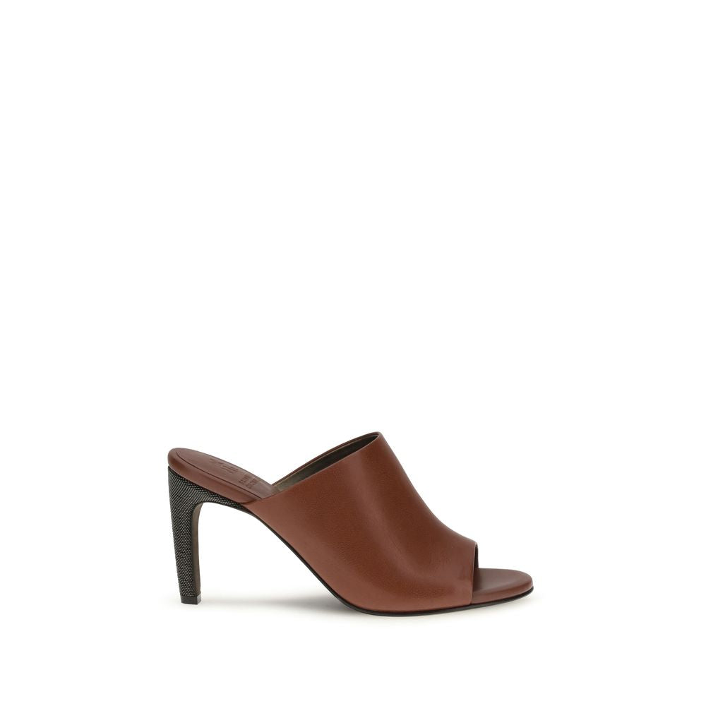 Brunello Cucinelli Brown Bos Taurus Calf Leather Sandals