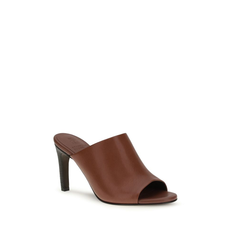 Brunello Cucinelli Brown Bos Taurus Calf Leather Sandals