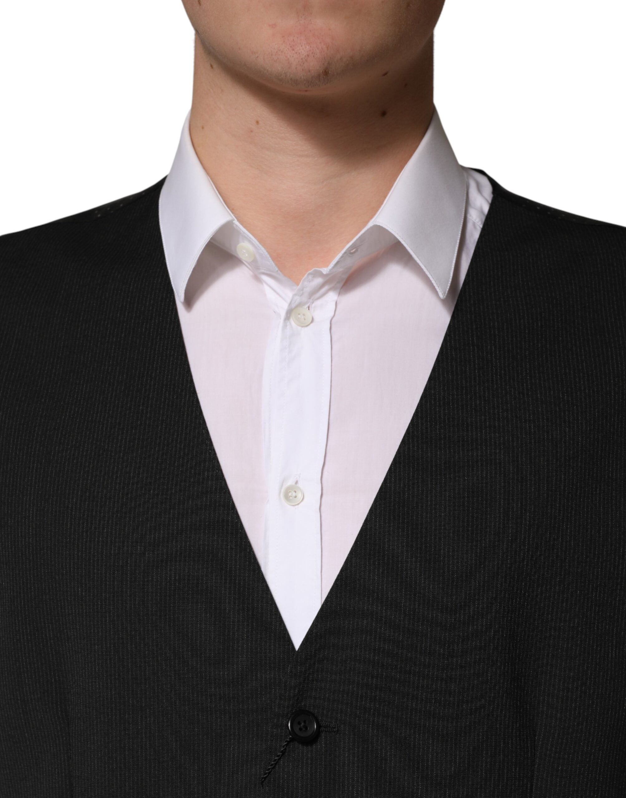 Dolce & Gabbana Schwarze Wollweste für Herren - Formeller Schnitt