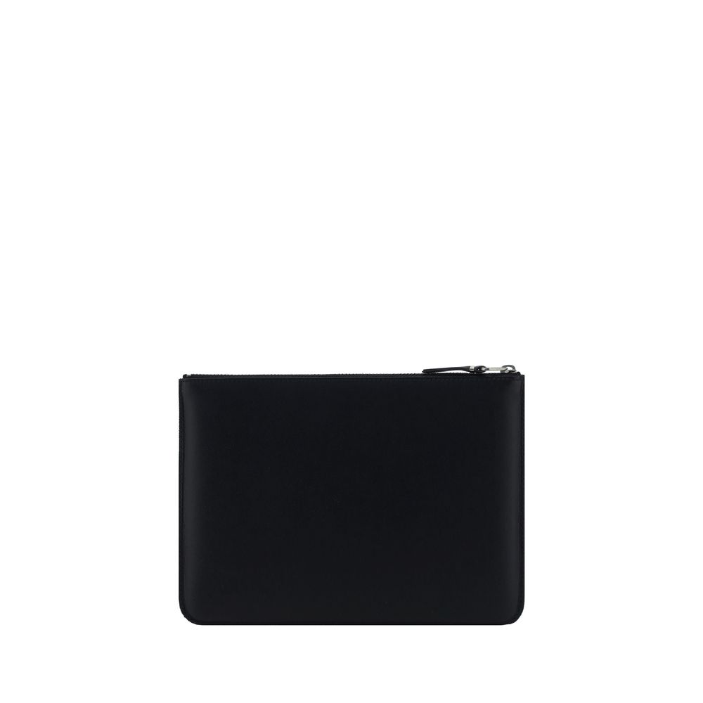 Comme Des Garçons Schwarzes Kalbsleder Bos Taurus Portemonnaie