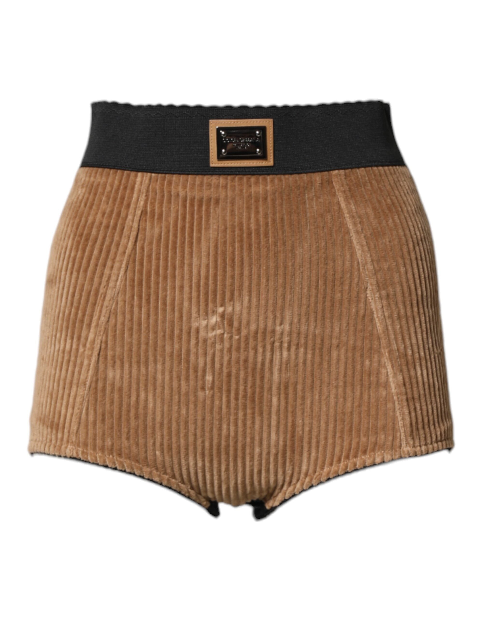 Dolce & Gabbana Brown High-Waisted Cotton Hotpants
