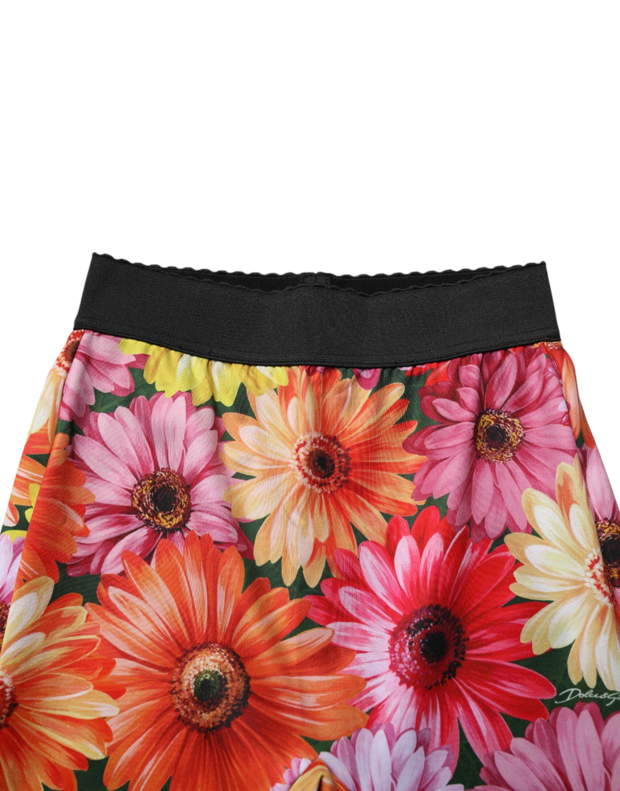 Dolce & Gabbana Multicolor Floral Leggings Stretch Waist Pants