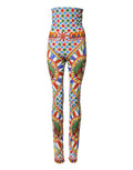 Dolce & Gabbana Mehrfarbige Carretto Leggings mit hohem Bund
