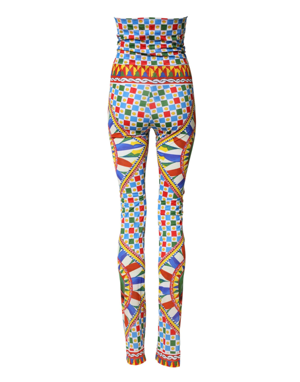 Dolce & Gabbana Mehrfarbige Carretto Leggings mit hohem Bund