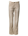 Incotex Beige Mid Waist Straight Women's Casual Chinos