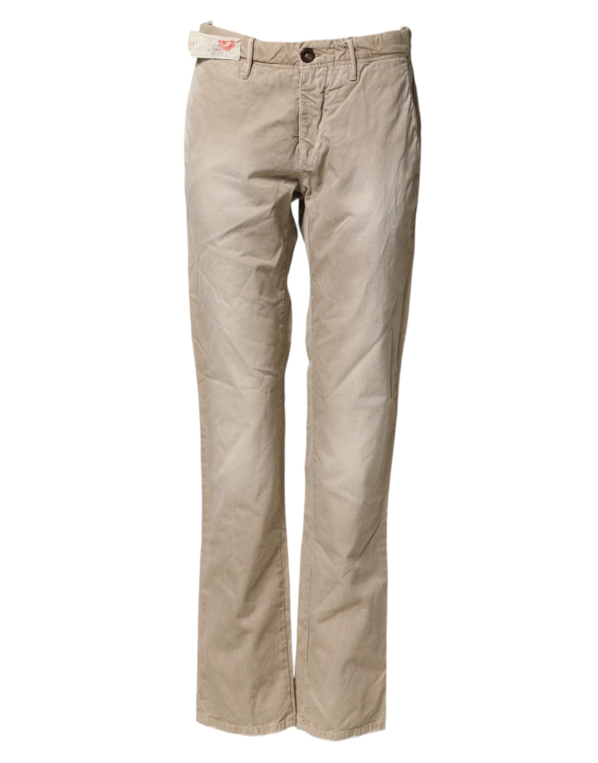 Incotex Beige Mid Waist Straight Women's Casual Chinos