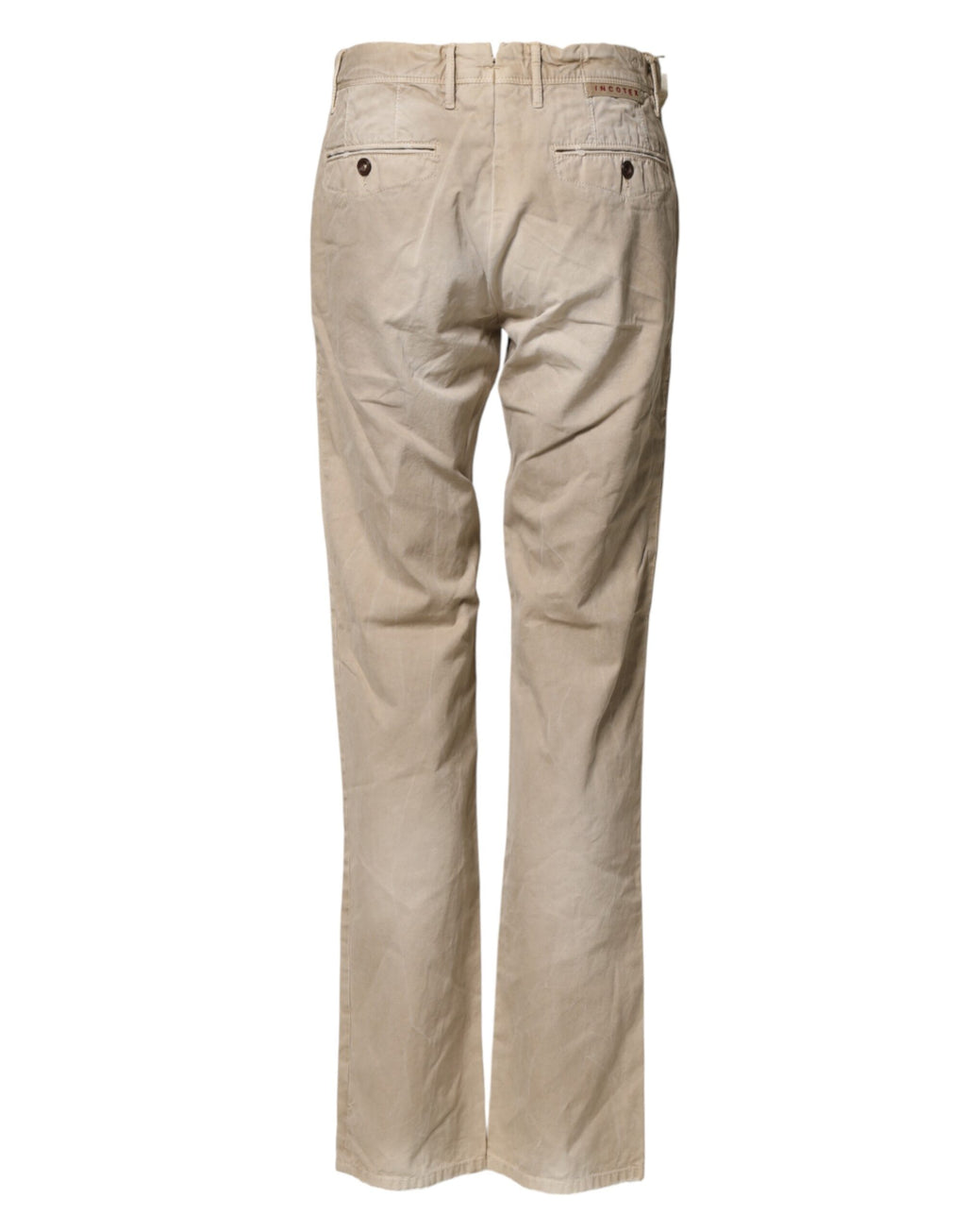 Incotex Beige Mid Waist Straight Women's Casual Chinos