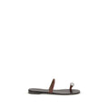 Giuseppe Zanotti Braune Kalbsleder Bos Taurus Flache Sandalen