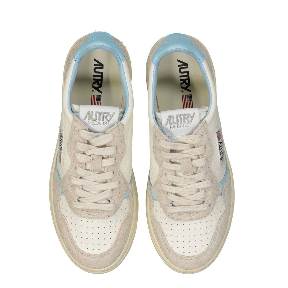Autry Weiße Leder Low-Top-Sneaker