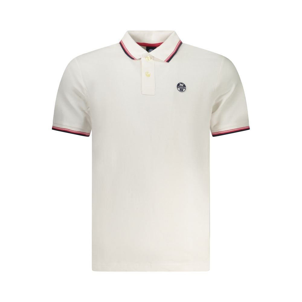 North Sails Bianco Baumwoll-Herrenpoloshirt