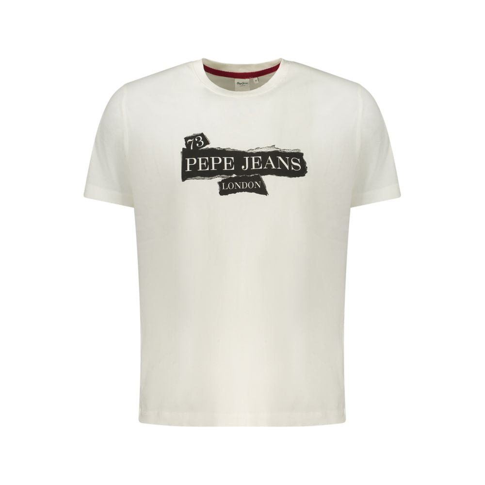Pepe Jeans Weißes Baumwoll-T-Shirt für Herren