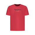Pepe Jeans Rotes Baumwoll-T-Shirt für Herren